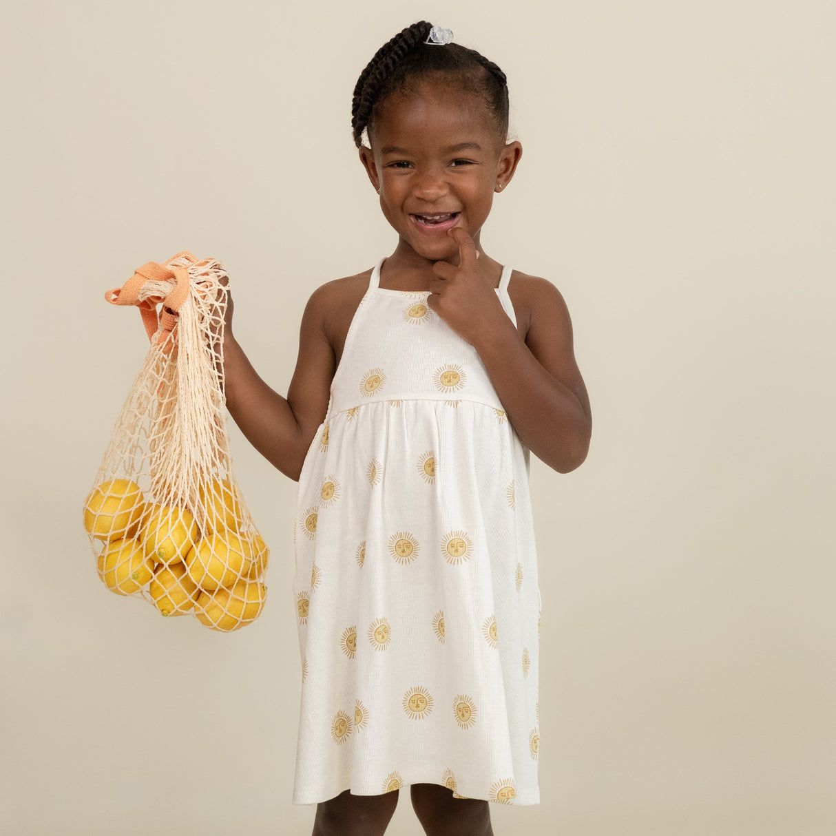 Organic Tie Back Strap Dress - Summer Sun - HoneyBug