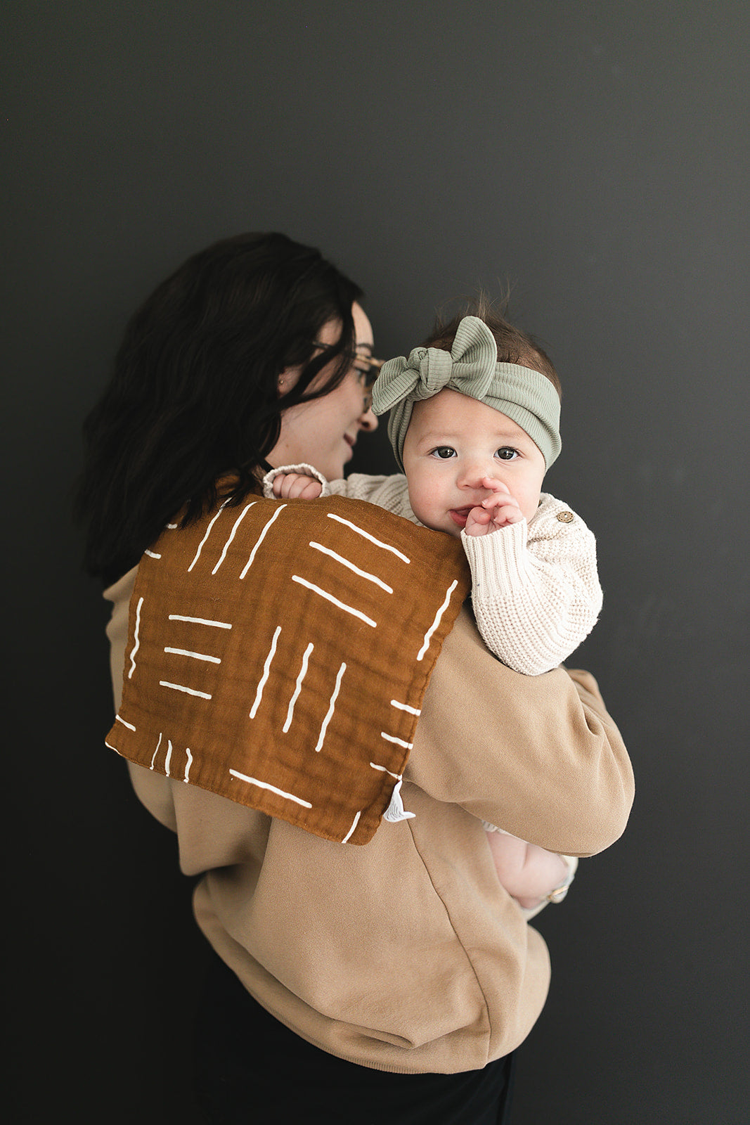 Mustard Mudcloth Muslin Burp Cloth - HoneyBug
