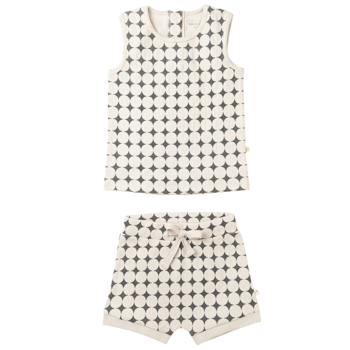 Organic Tank & Tee Shorts Set - Mod Dots - HoneyBug