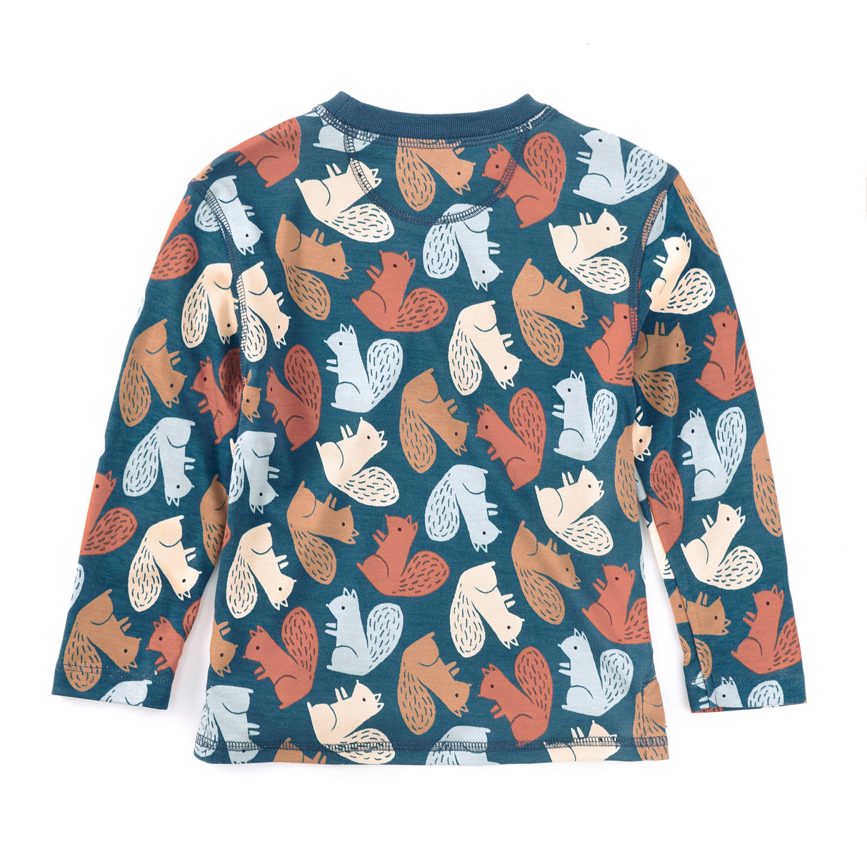 Bamboo Blend Crewneck L/S Shirt - Squirrel Scurry