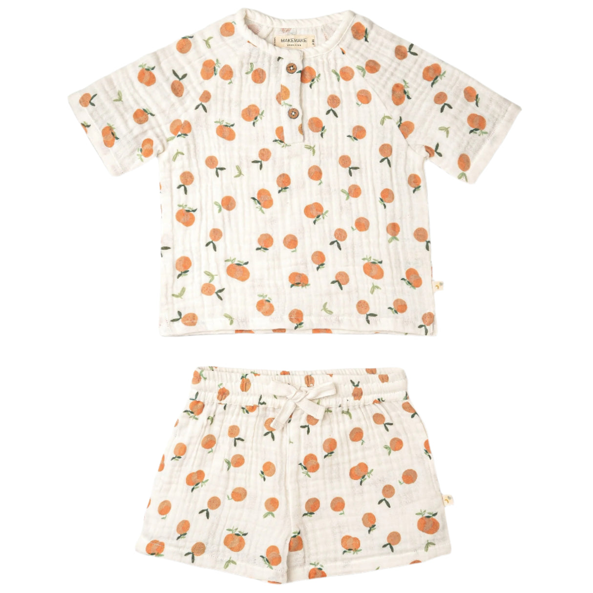 Organic Raglan Shirt & Shorts Set - Mandarin - HoneyBug