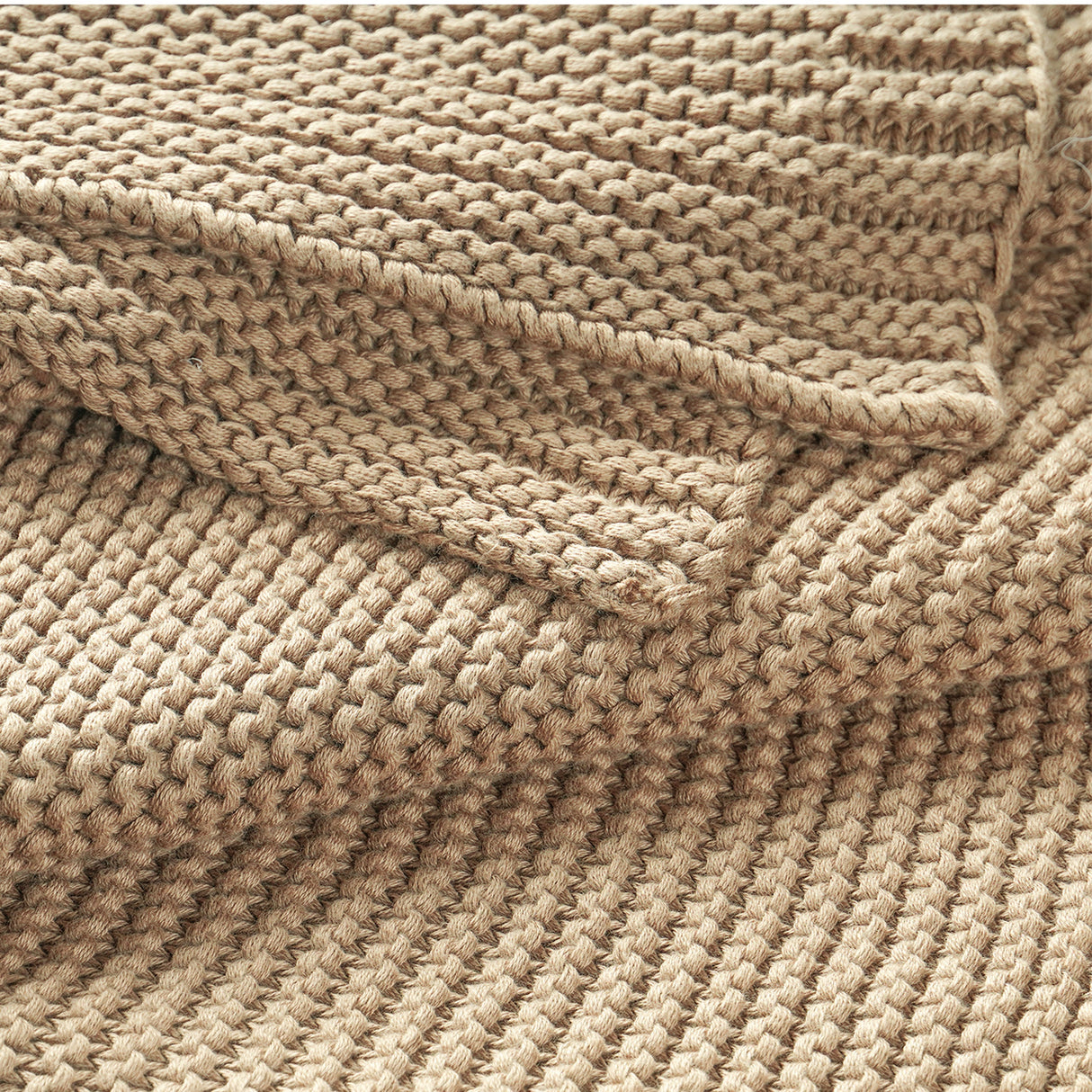 Organic Knit Throw Blanket - Sand