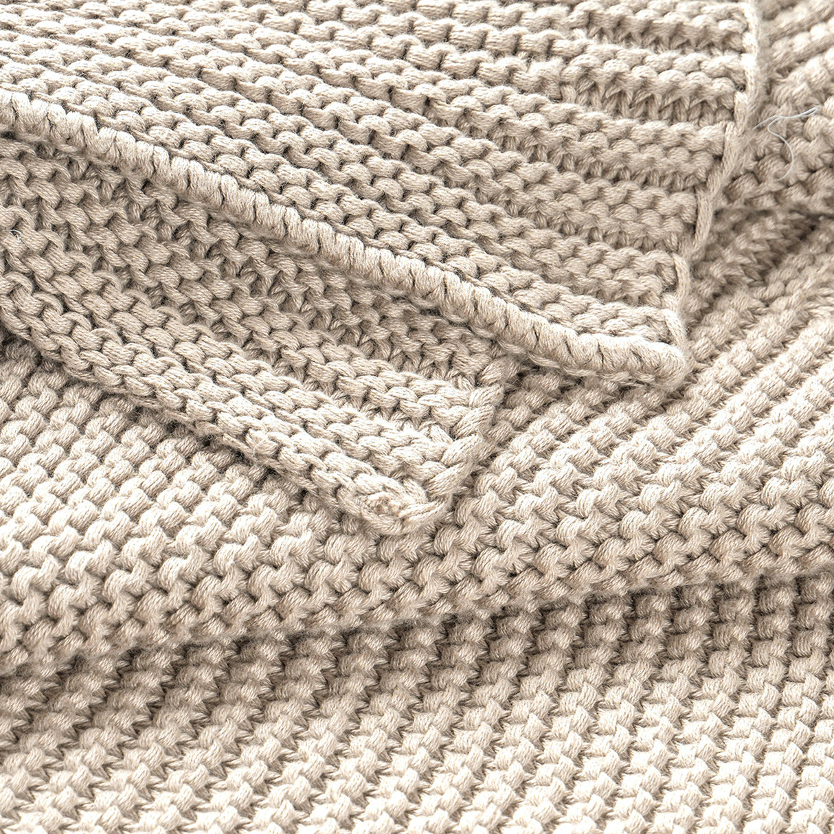 Organic Knit Throw Blanket - Beige