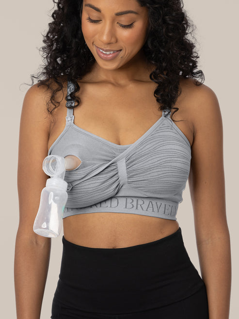 Sublime® Hands-Free Pumping & Nursing Bra | Grey - HoneyBug