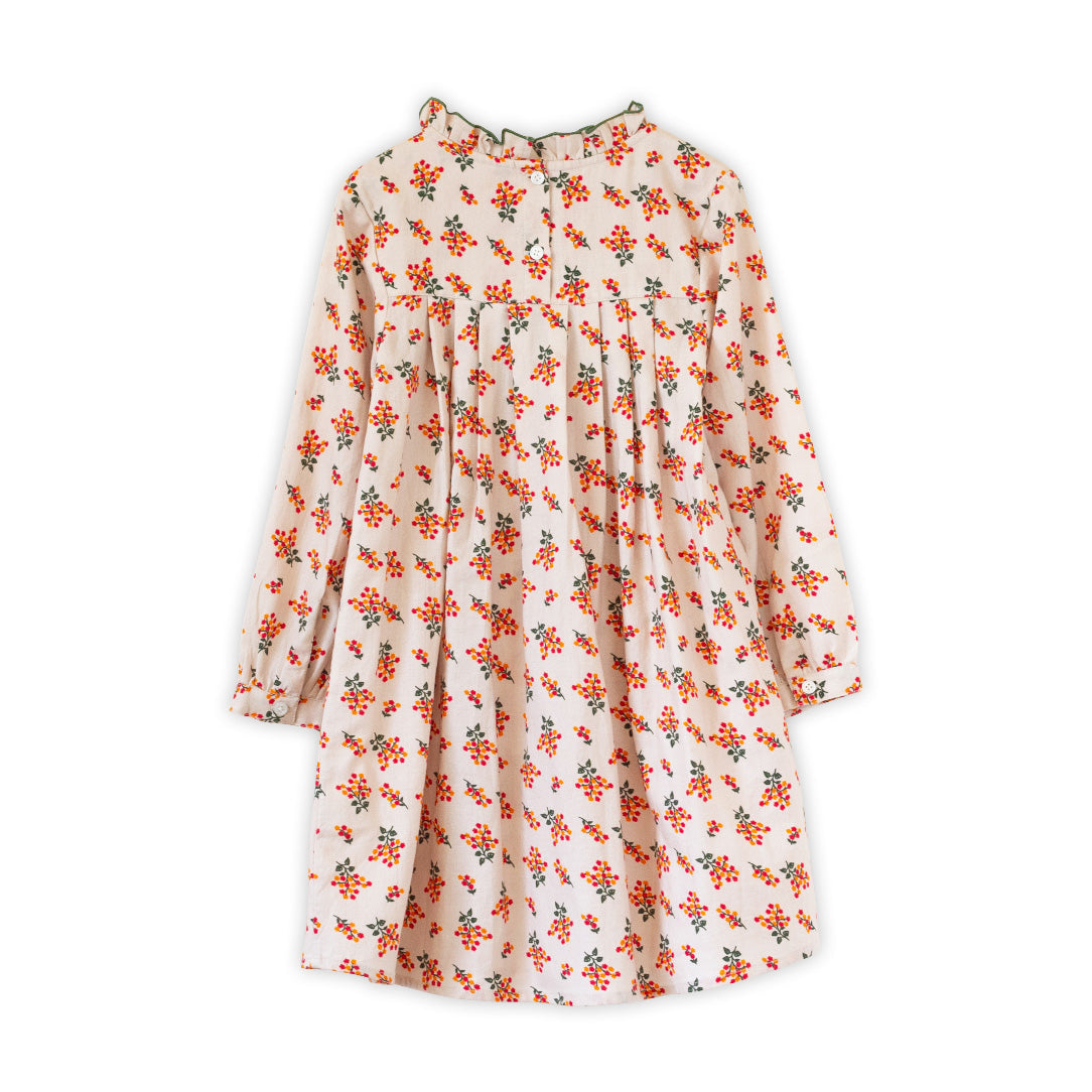 Girls Myrtle Pleated Dress | Autumn Floral - HoneyBug