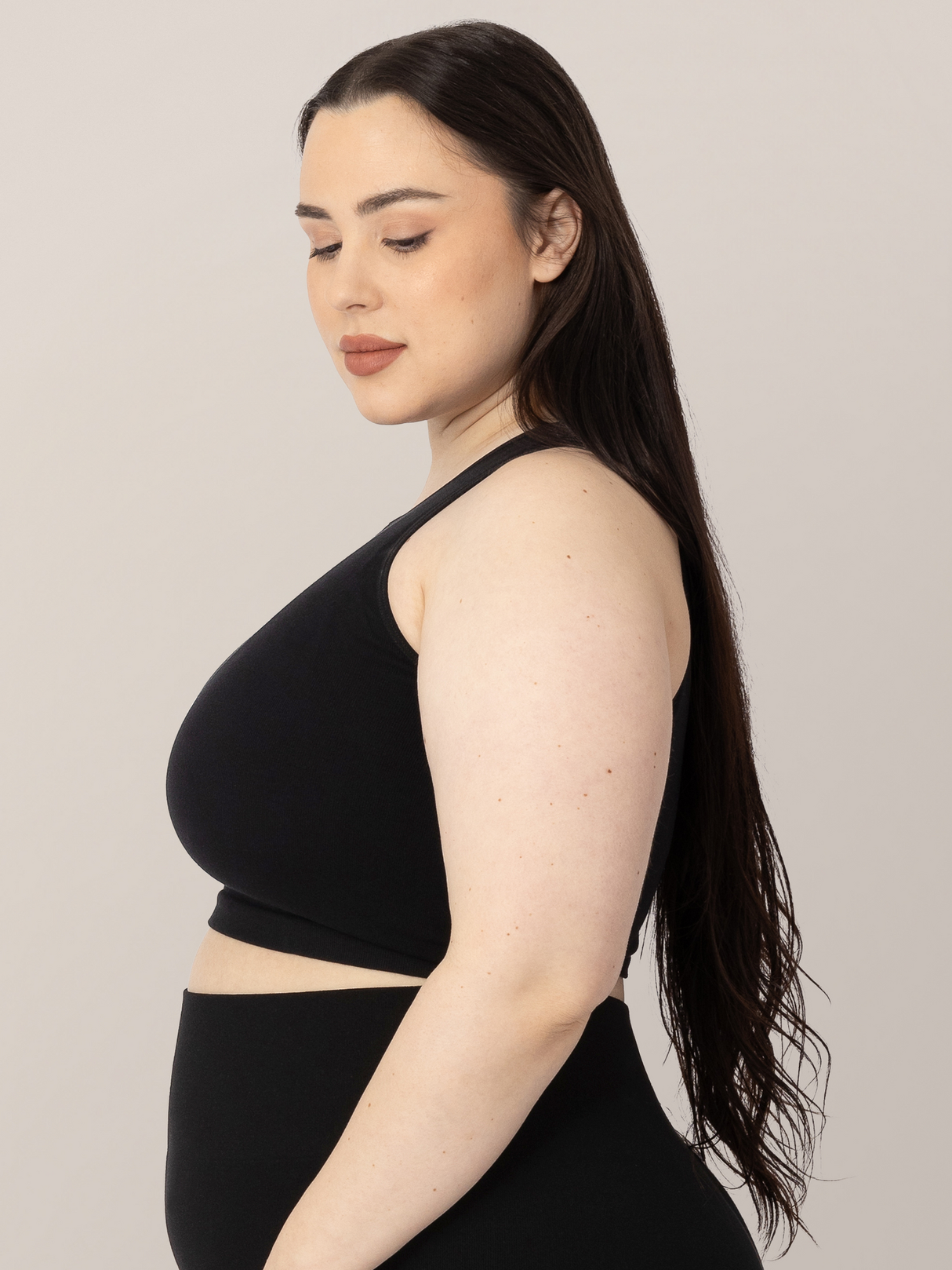 Sublime® Bamboo Maternity & Nursing Longline Bra Top | Black - HoneyBug