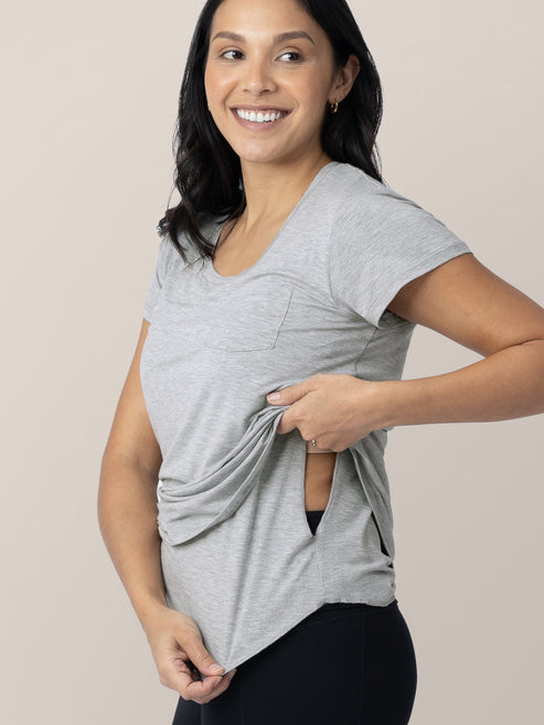 Everyday Nursing & Maternity T-shirt | Grey Heather - HoneyBug