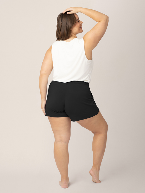 Bamboo Maternity & Postpartum Lounge Shorts | Black - HoneyBug
