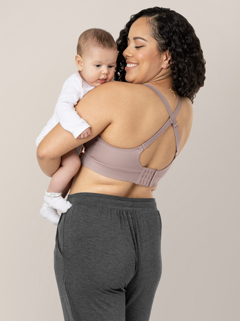 Minimalist Maternity & Nursing Plunge Bra | Lilac Stone - HoneyBug