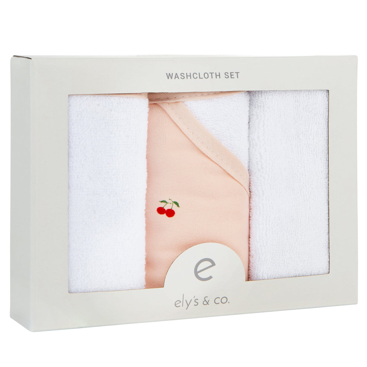 3 Pack Washcloth Set - Pink Cherries - HoneyBug