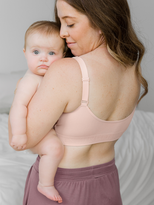 Sublime® Adjustable Crossover Nursing & Lounge Bra | Soft Pink - HoneyBug
