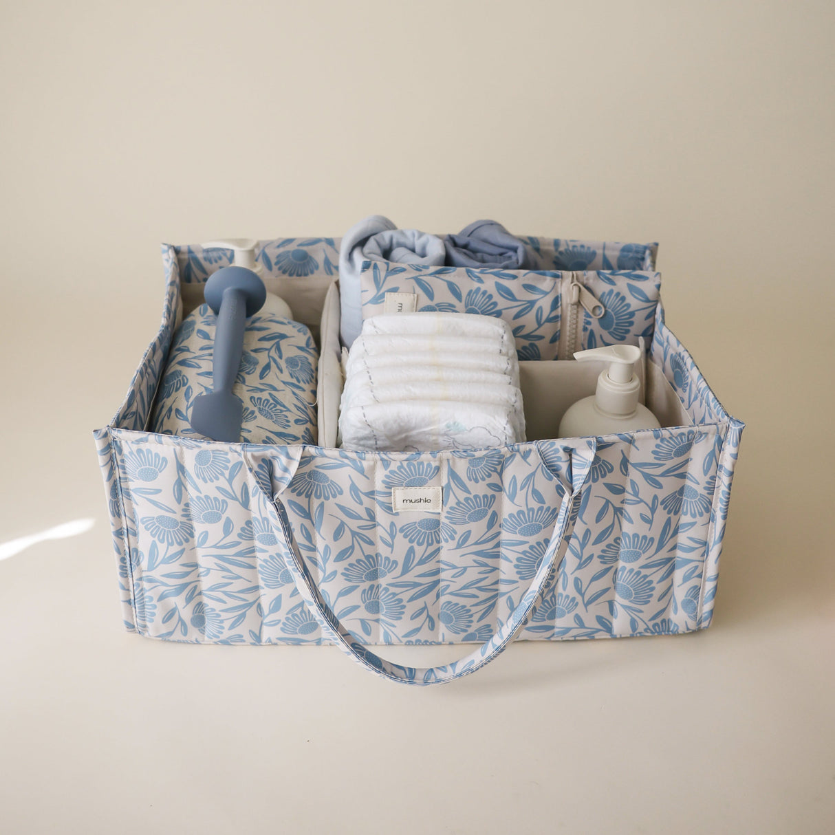 Diaper Caddy - Blue Flowers