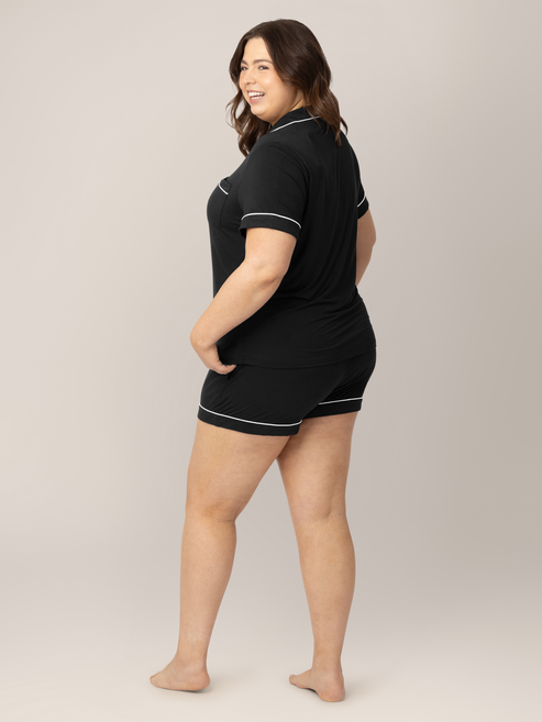 Clea Bamboo Classic Short Sleeve Pajama Set | Black - HoneyBug