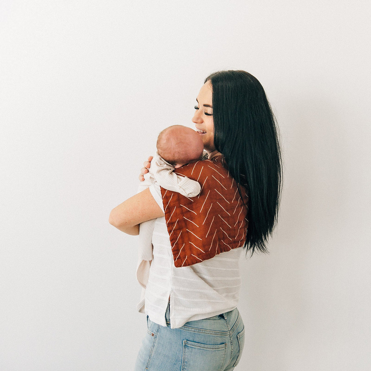 Rust Mudcloth Burp Cloth - HoneyBug