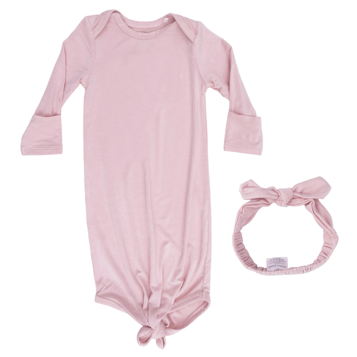 Solid Peachskin - Knotted Gown and Headband