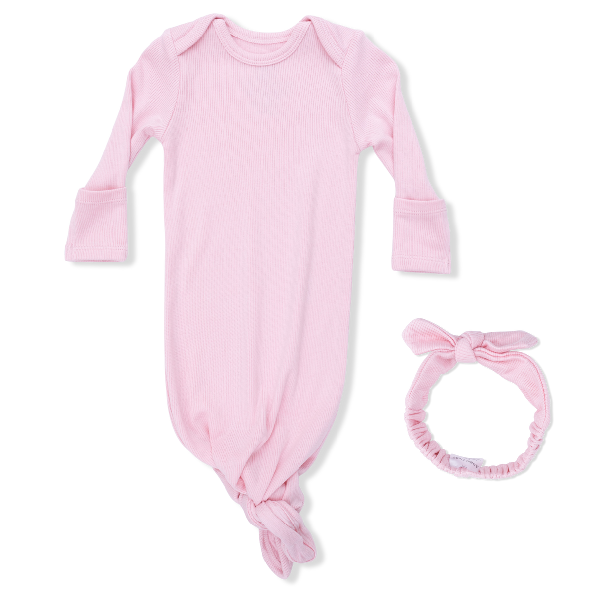 Solid Romance Rose Rib - Knotted Gown and Headband