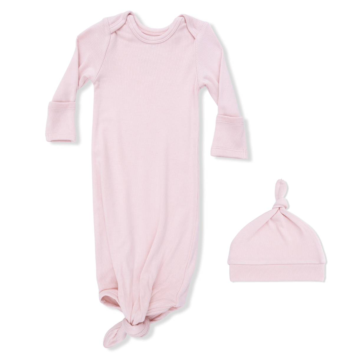 Solid Veiled Pink - Knotted Gown and Hat