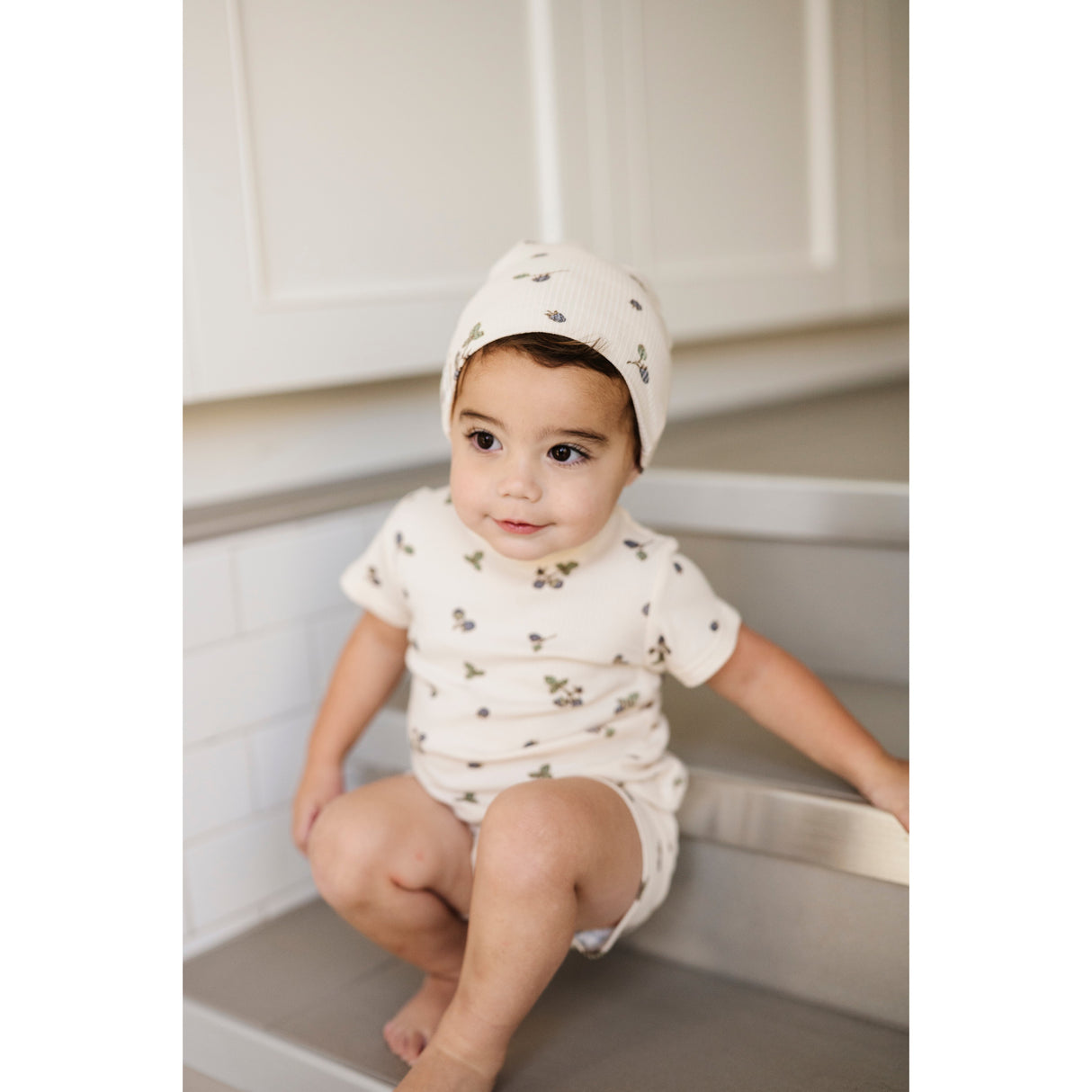 Ribbed Cotton - Raspberries Collection - Short Sleeve Lounge Set - HoneyBug