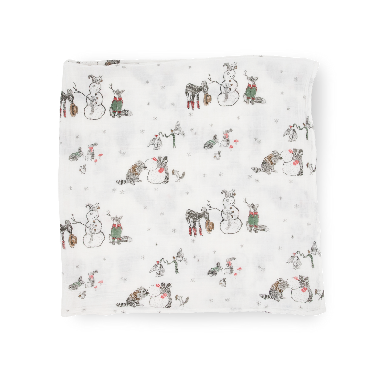 Cotton Muslin Swaddle Blanket 3 Pack - Snow Day - HoneyBug