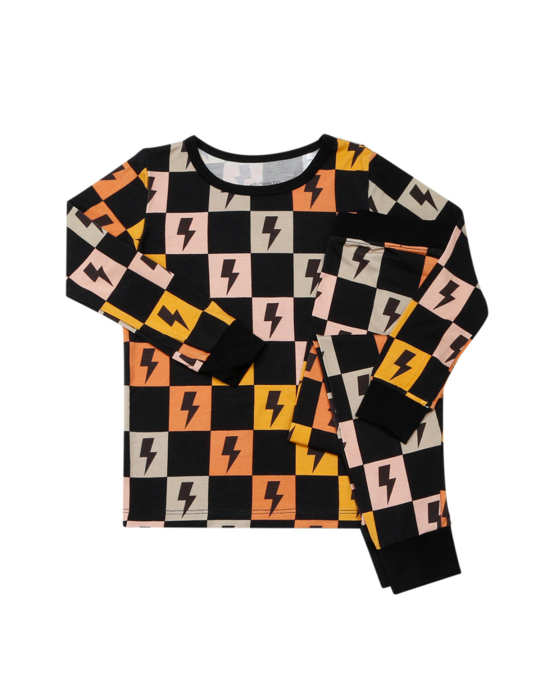 Bamboo Two Piece Set | Colorful Checks & Bolts - HoneyBug