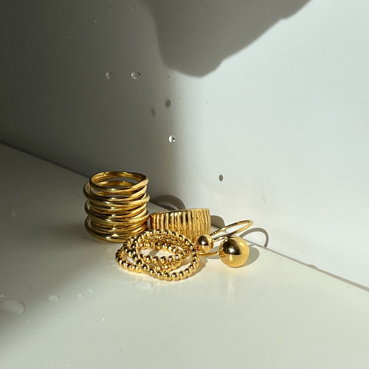 Lucia Beaded Triple Ring Set - HoneyBug