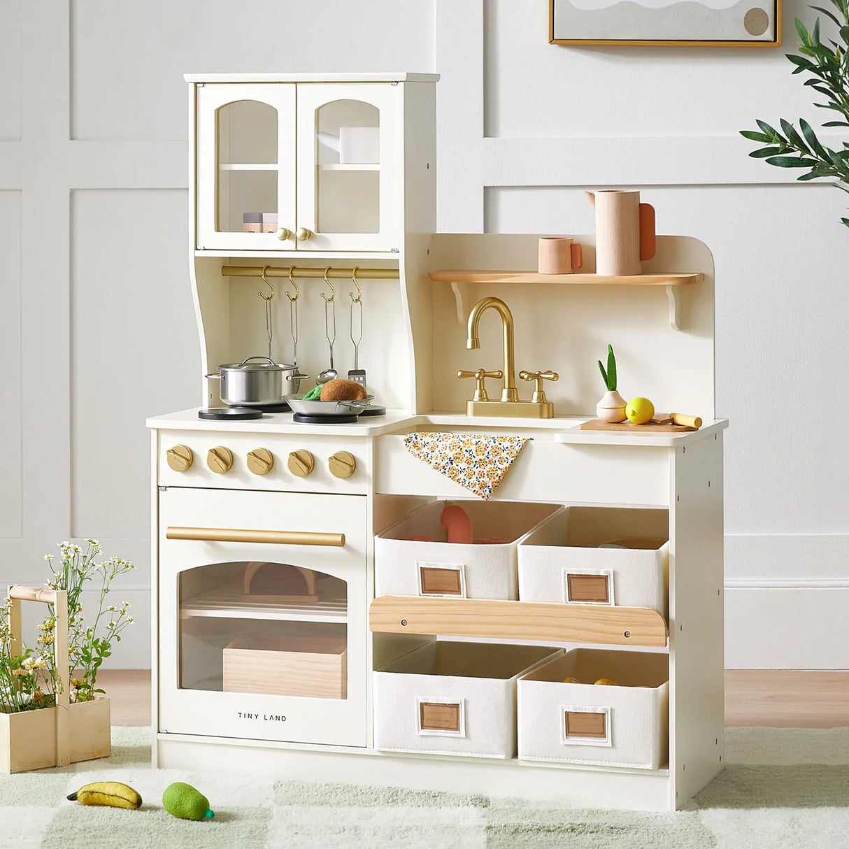 Tiny Land® Serenity Play Kitchen - Cream - HoneyBug