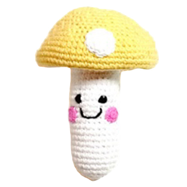 Friendly Mushroom Rattle - Yellow - HoneyBug