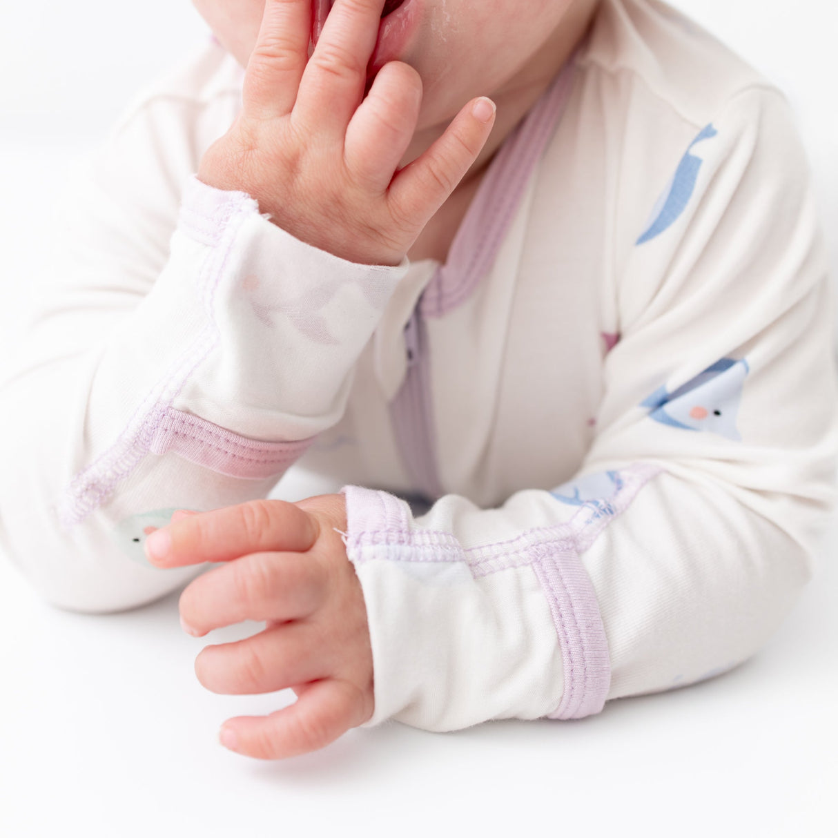 Lavender Fish Zippered Footie - HoneyBug