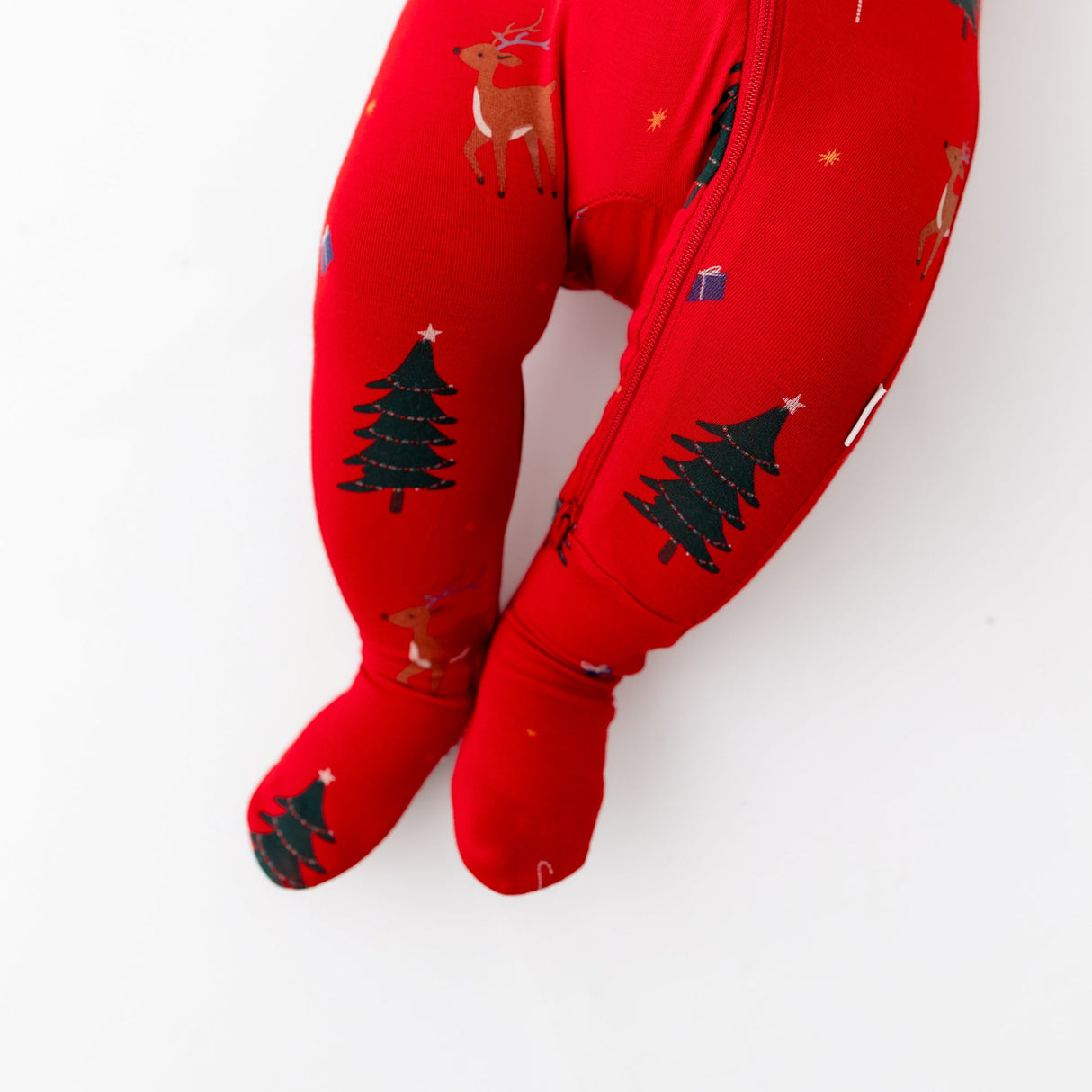 Reindeer Zippered Footie - HoneyBug
