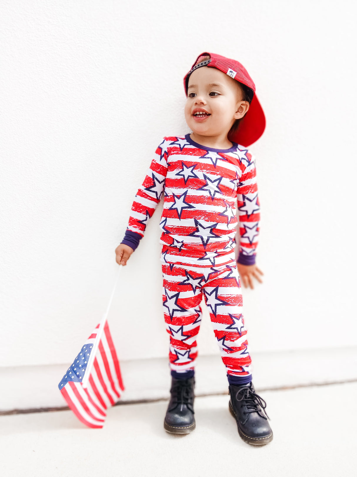 LONG SLEEVE 2 PIECE SETS- Stars + Stripes - HoneyBug
