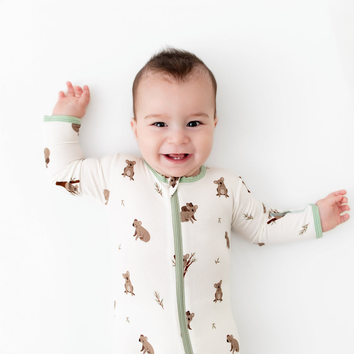 Koala Zippered Footie - HoneyBug