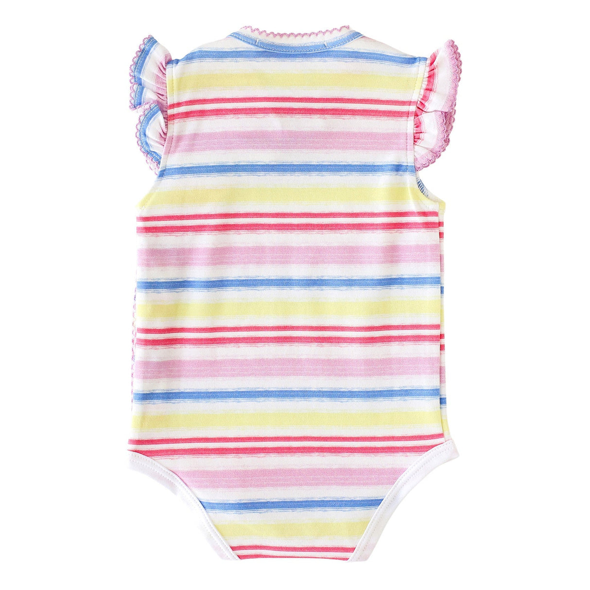 Rainbow Stripe Onesie with Bows - HoneyBug