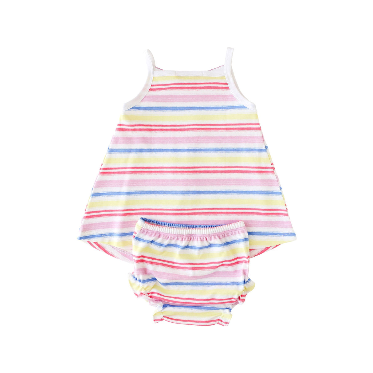 Rainbow Stripe Smocked Tank Dress - HoneyBug