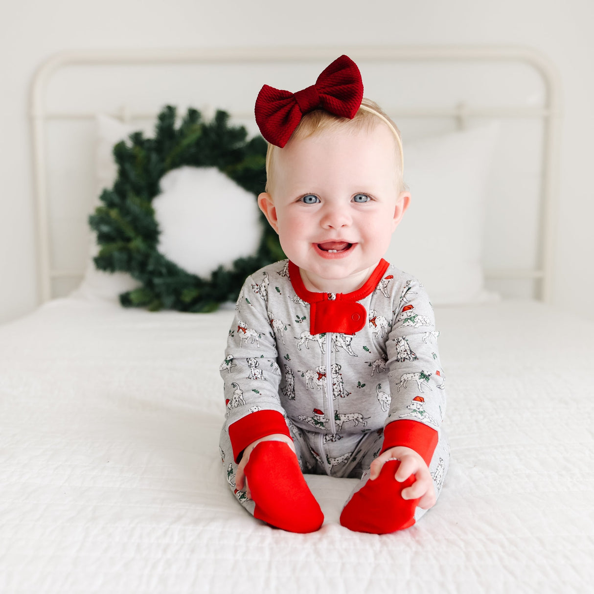 Holiday Dalmatian Footie - HoneyBug