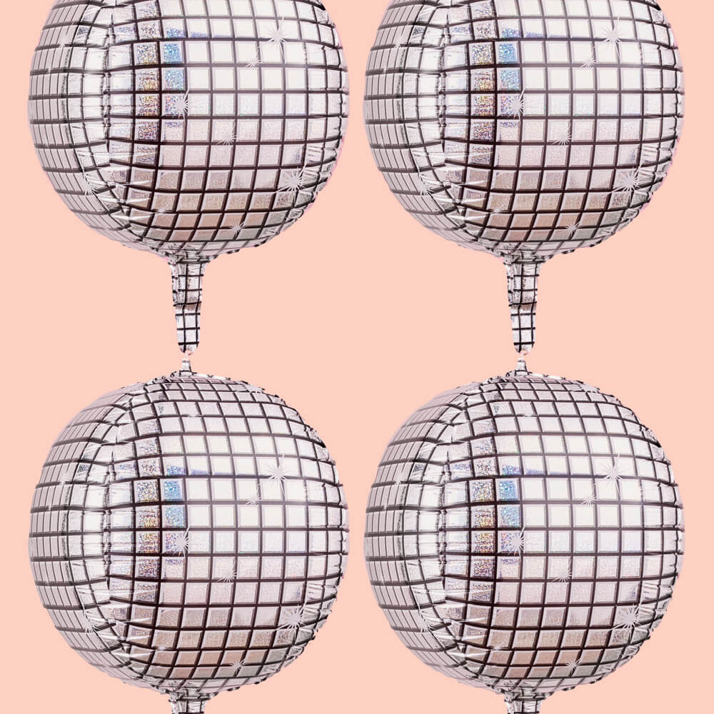 It's Disco, Baby! Balloons - 4 disco ball balloons