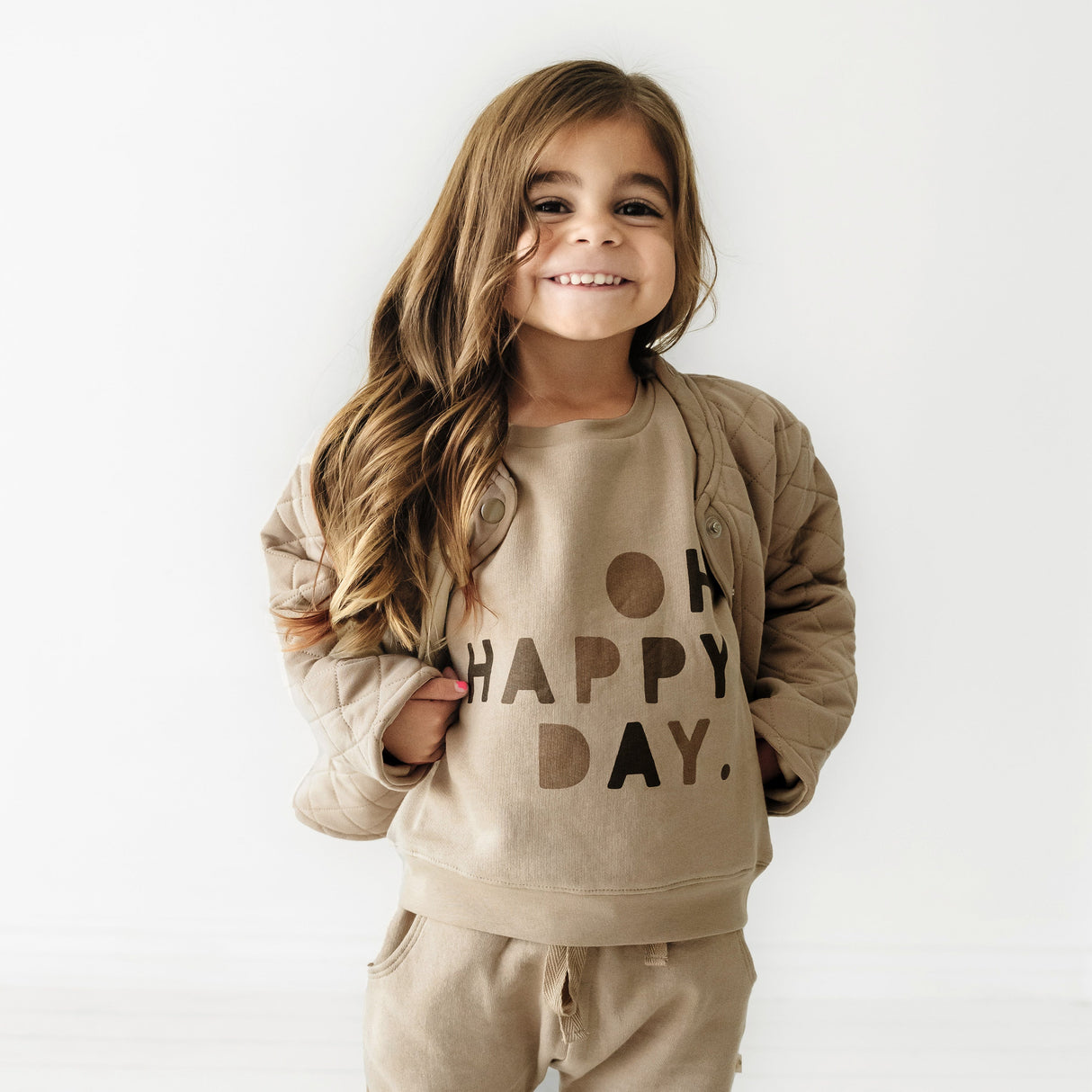 Organic Kids Sweatshirt - Happy Day - HoneyBug