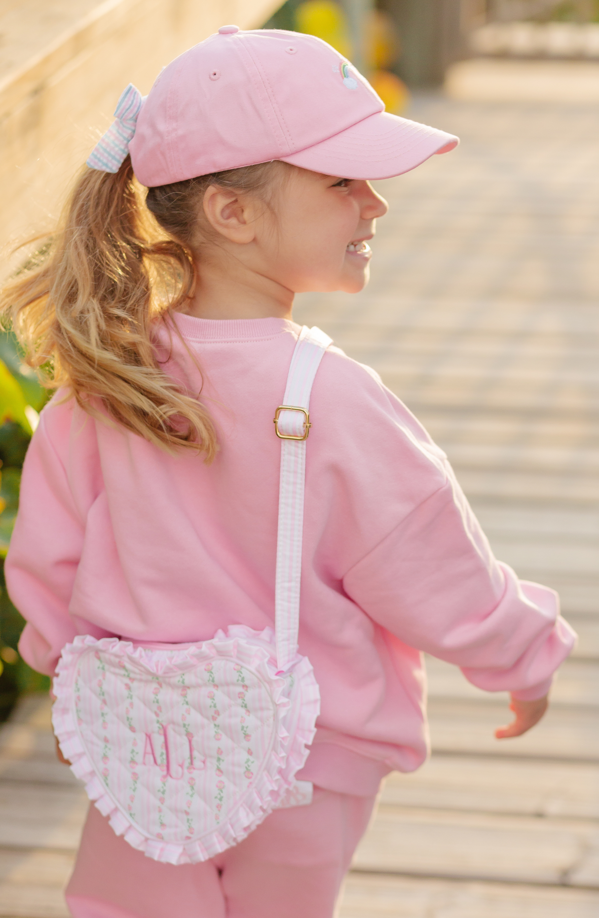 Rainbow Sparkle Bow Baseball Hat (Baby/Toddler, Youth, Junior)