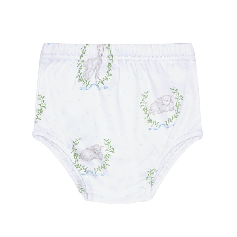 Blue Lamb Print Diaper Cover Set