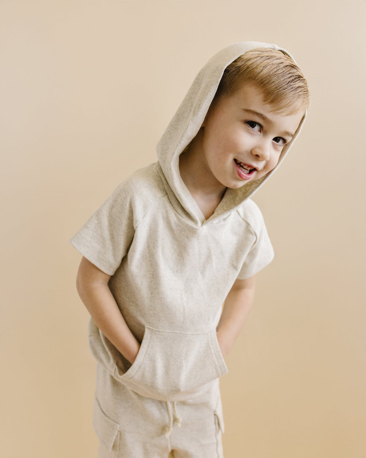 Cargo Shorts Set | Oatmeal - HoneyBug