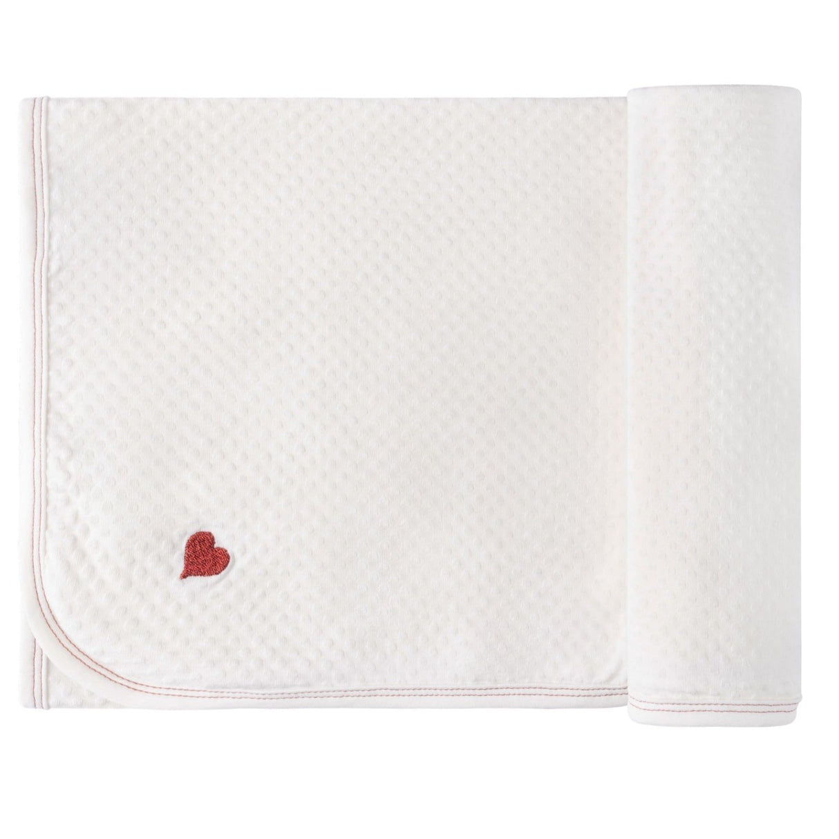 Cotton - Embroidered Heart and Star Collection - Blanket - HoneyBug