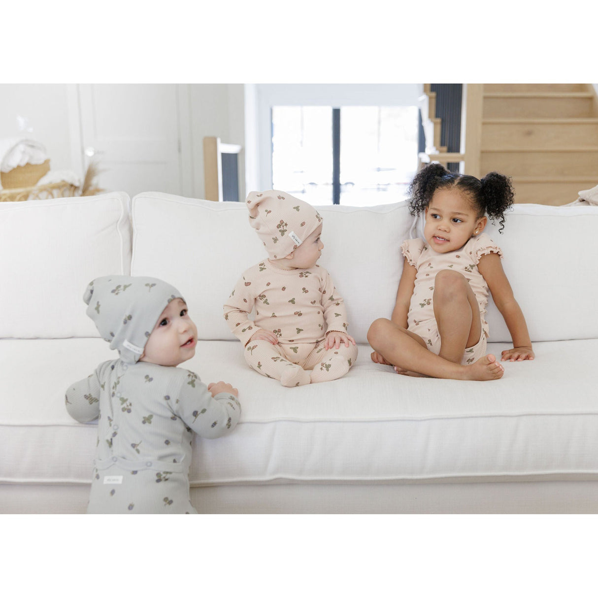 Ribbed Cotton - Raspberries Collection - Short Sleeve Lounge Set - HoneyBug