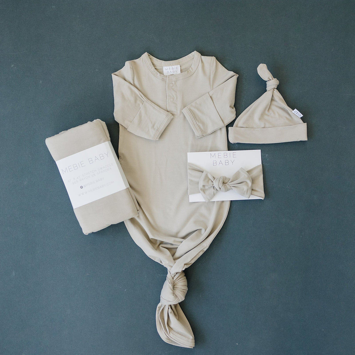 Oatmeal Bamboo Knot Gown - HoneyBug