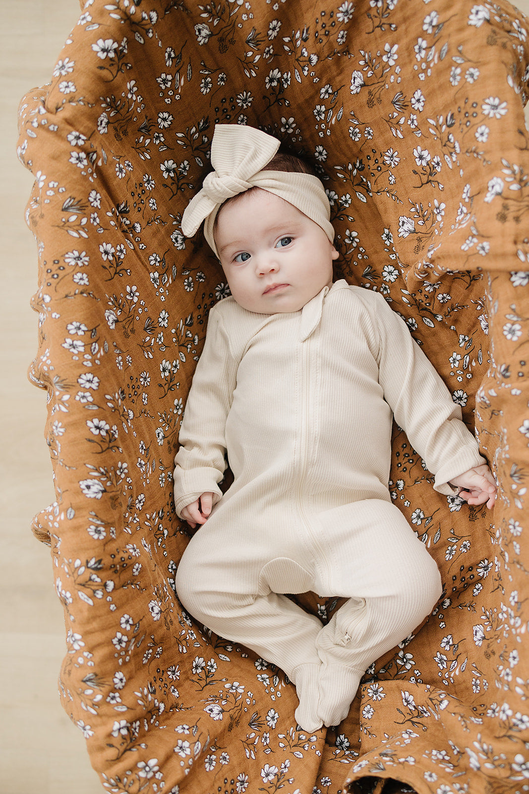 Vanilla Organic Cotton Ribbed Zipper - HoneyBug