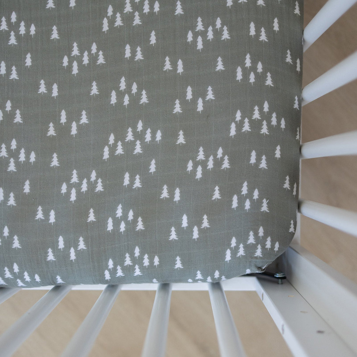 Pines Muslin Crib Sheet - HoneyBug