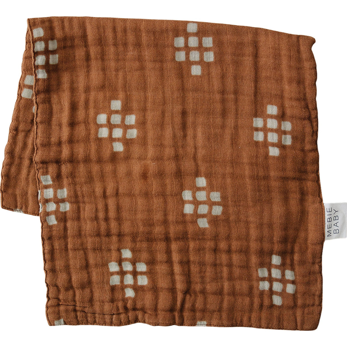 Chestnut Textile Muslin Burp Cloth - HoneyBug