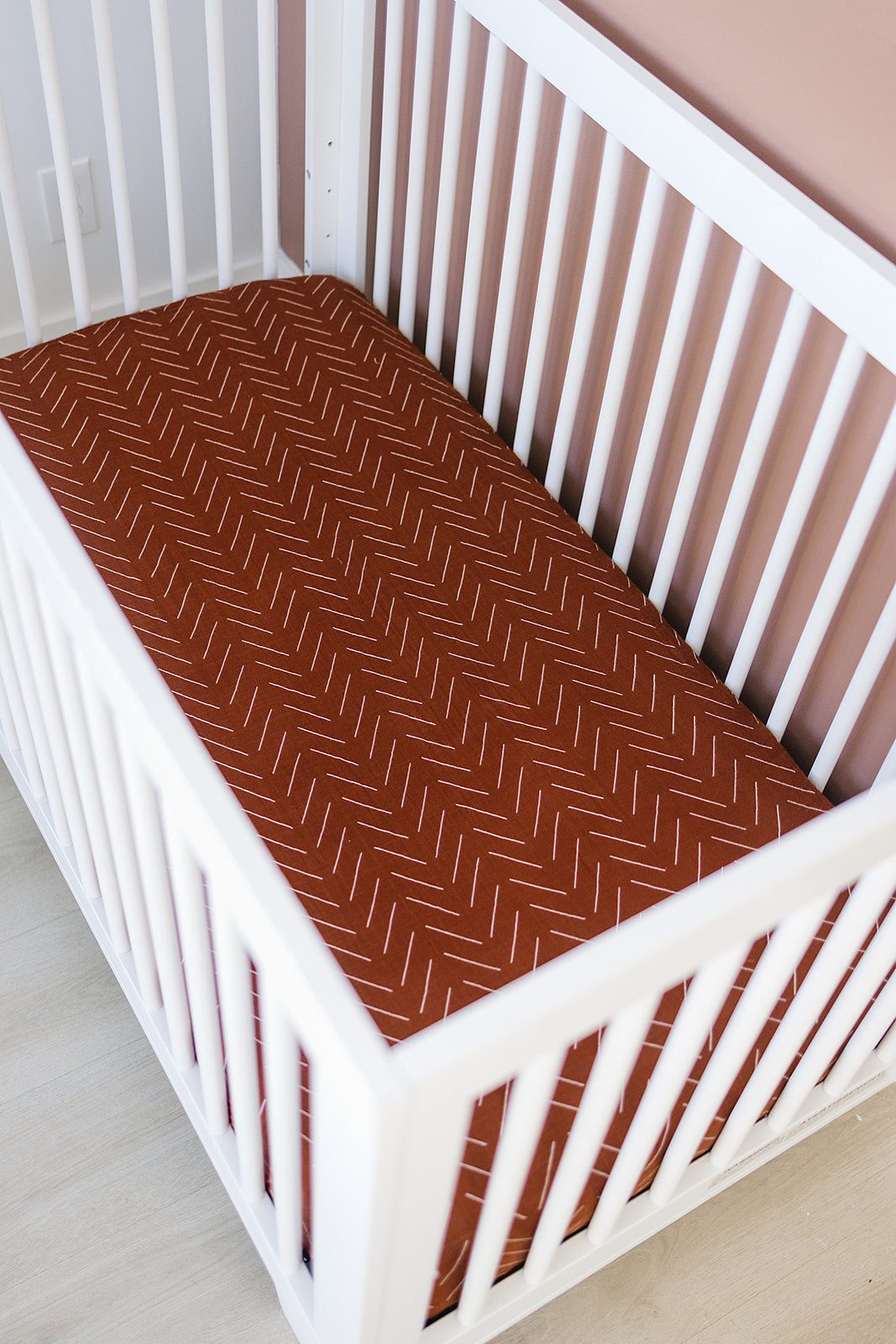 Rust Mudcloth Muslin Crib Sheet - HoneyBug