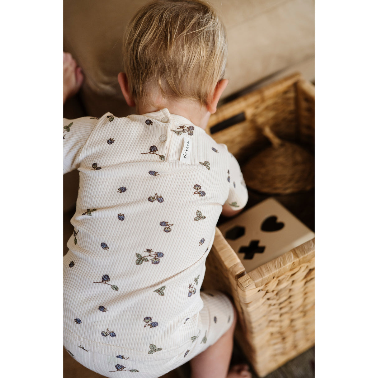 Ribbed Cotton - Raspberries Collection - Short Sleeve Lounge Set - HoneyBug