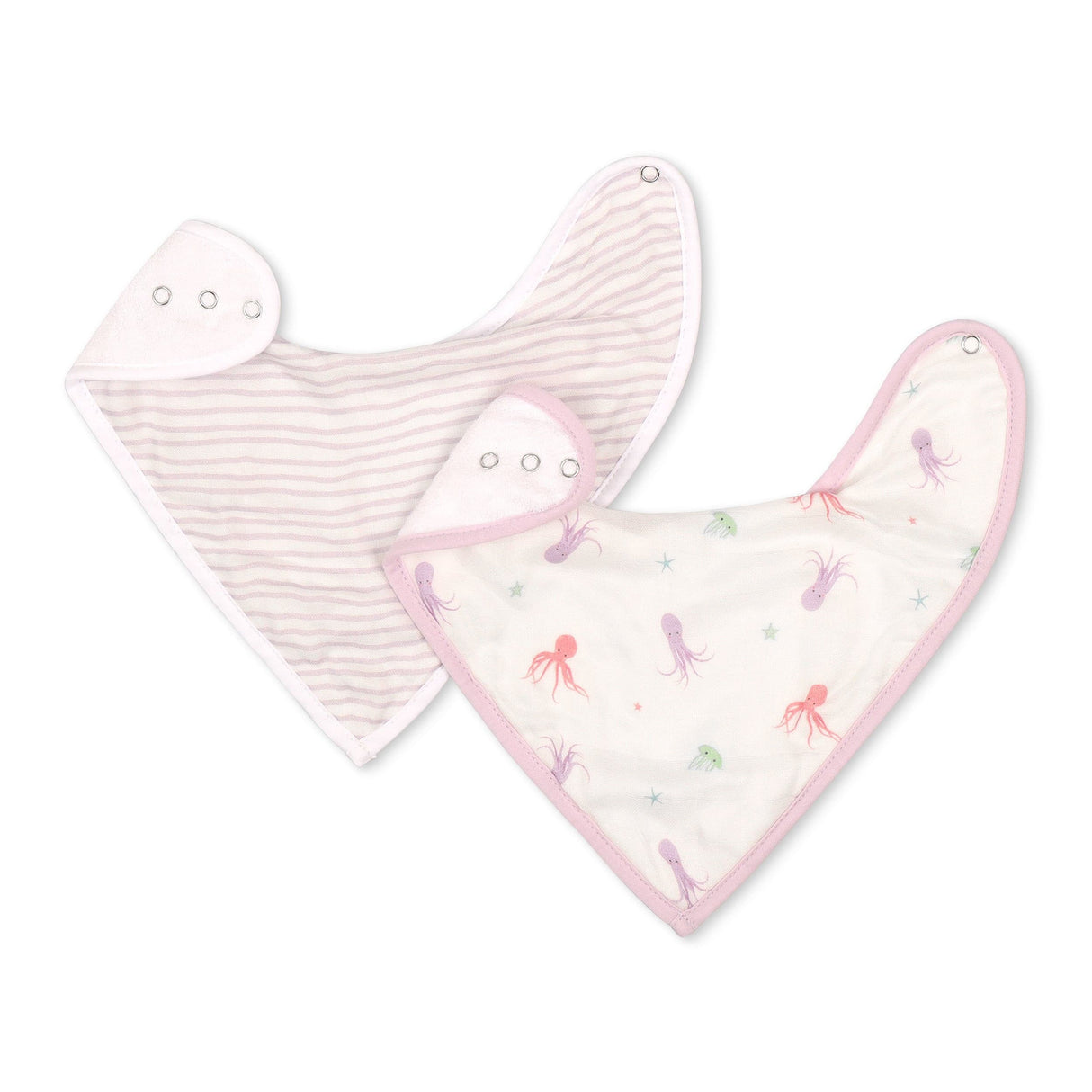 Octopus & Lavender Wave Bib Set - HoneyBug
