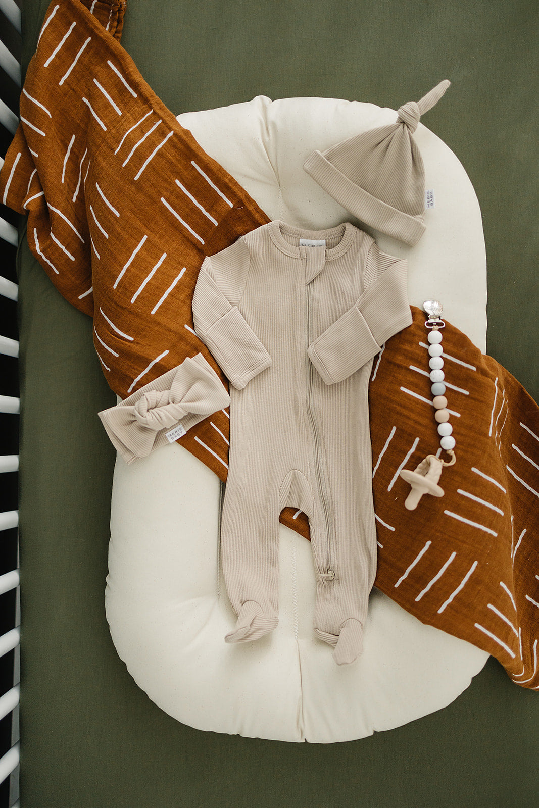 Olive Bamboo Stretch Crib Sheet - HoneyBug