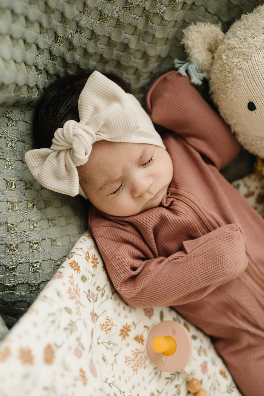 Vanilla Organic Cotton Ribbed Head Wrap - HoneyBug